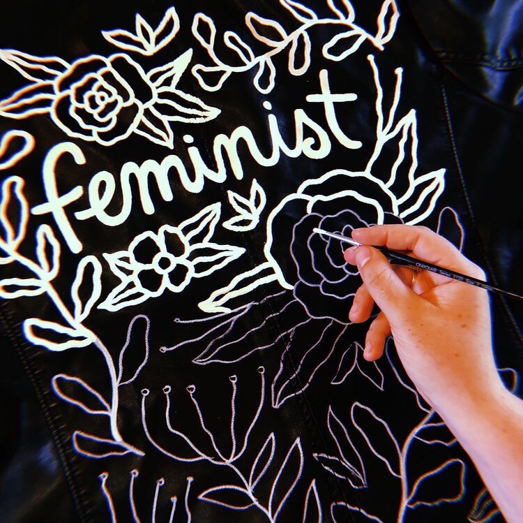 Laurel-Fisher-Graphic-Design-Illustration-Painting-Upcyle-Art-Feminist-Lettering-Floral-Painting-4