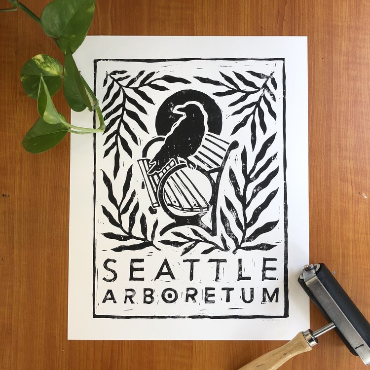 Laurel-Fisher-Seattle-Graphic-Designer-Illustrator-Block-Print-Seattle-Arboretum-1