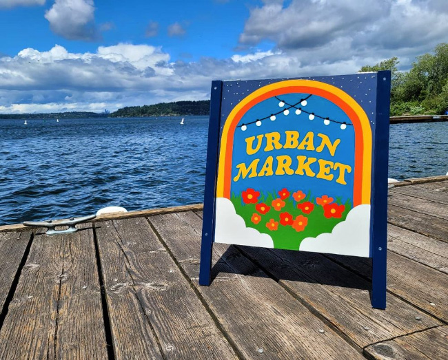 LaurelFisher_SignPainting_UrbanMarket_Tacoma_Artist